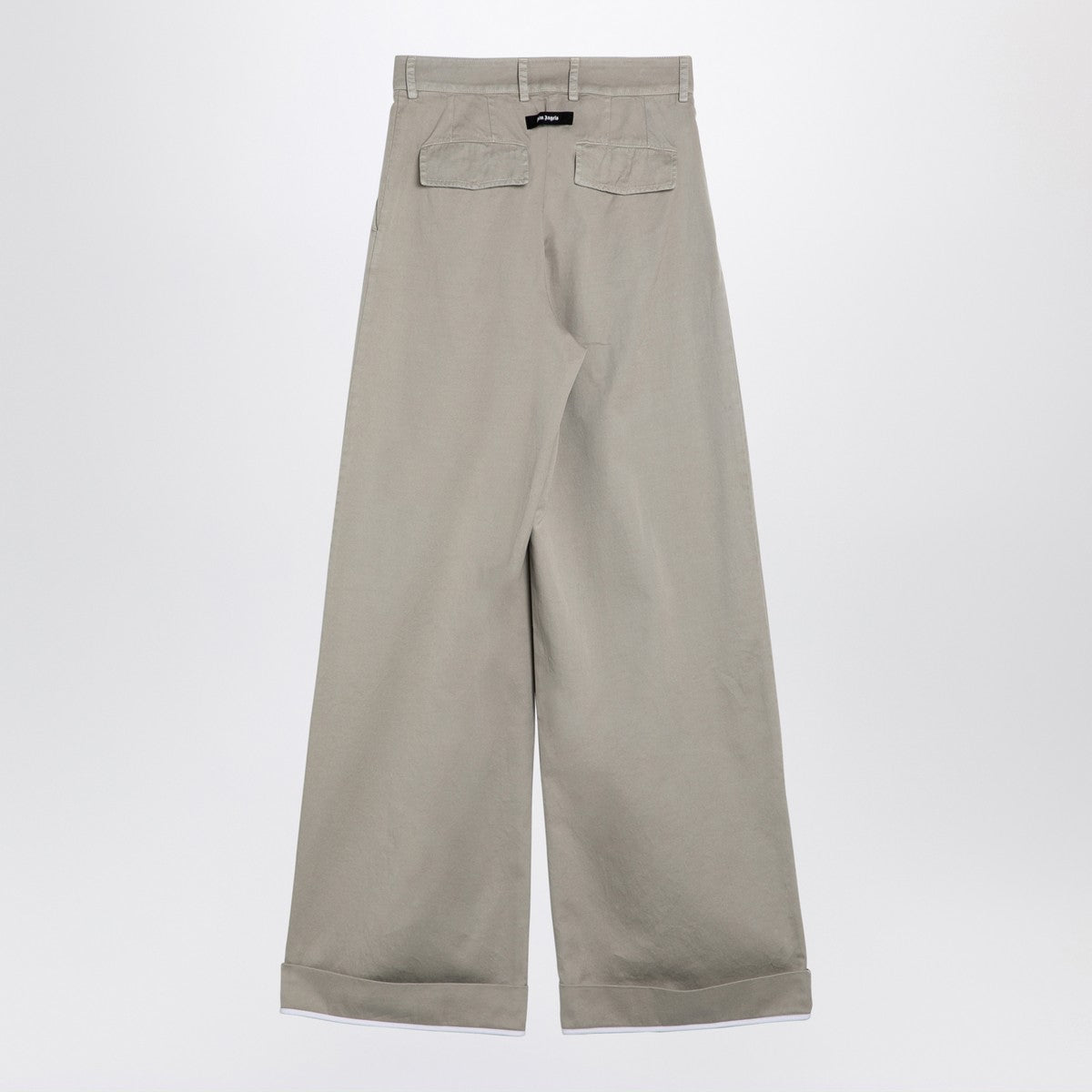 Palm Angels Beige cotton wide trousers
