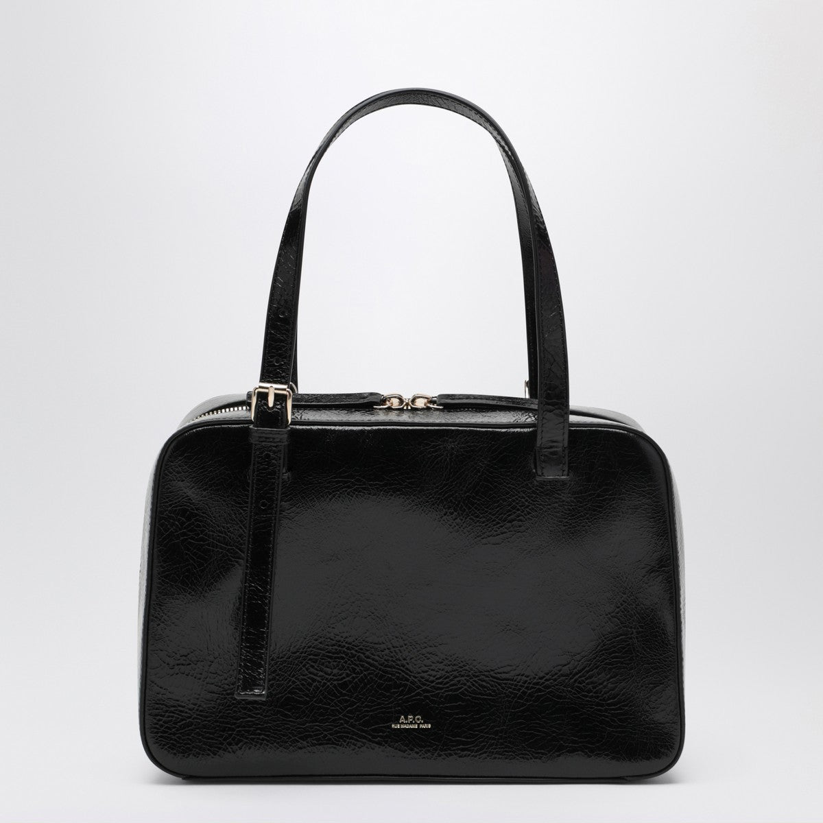 A.P.C. Virginia black leather box bag