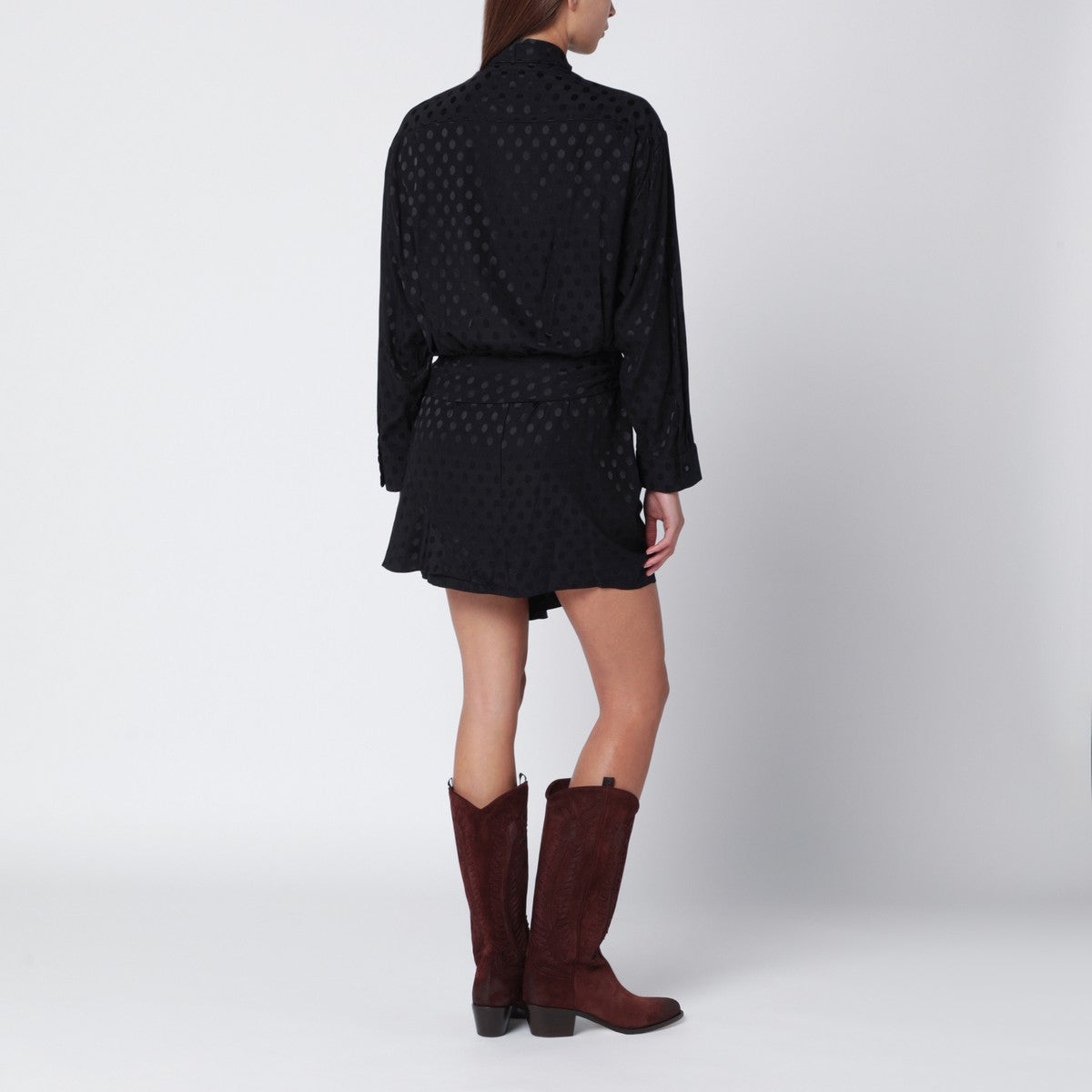ISABEL MARANT Black polka-dot silk-blend dress