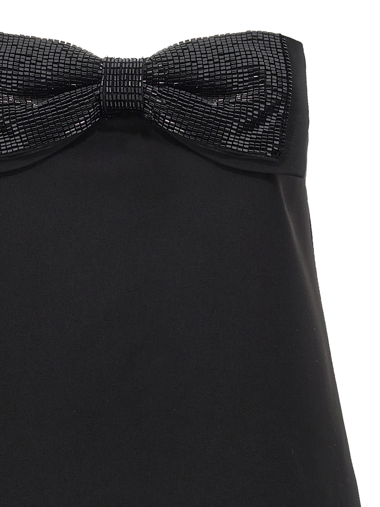 Self-Portrait Black Crepe Bandeau Mini Dress