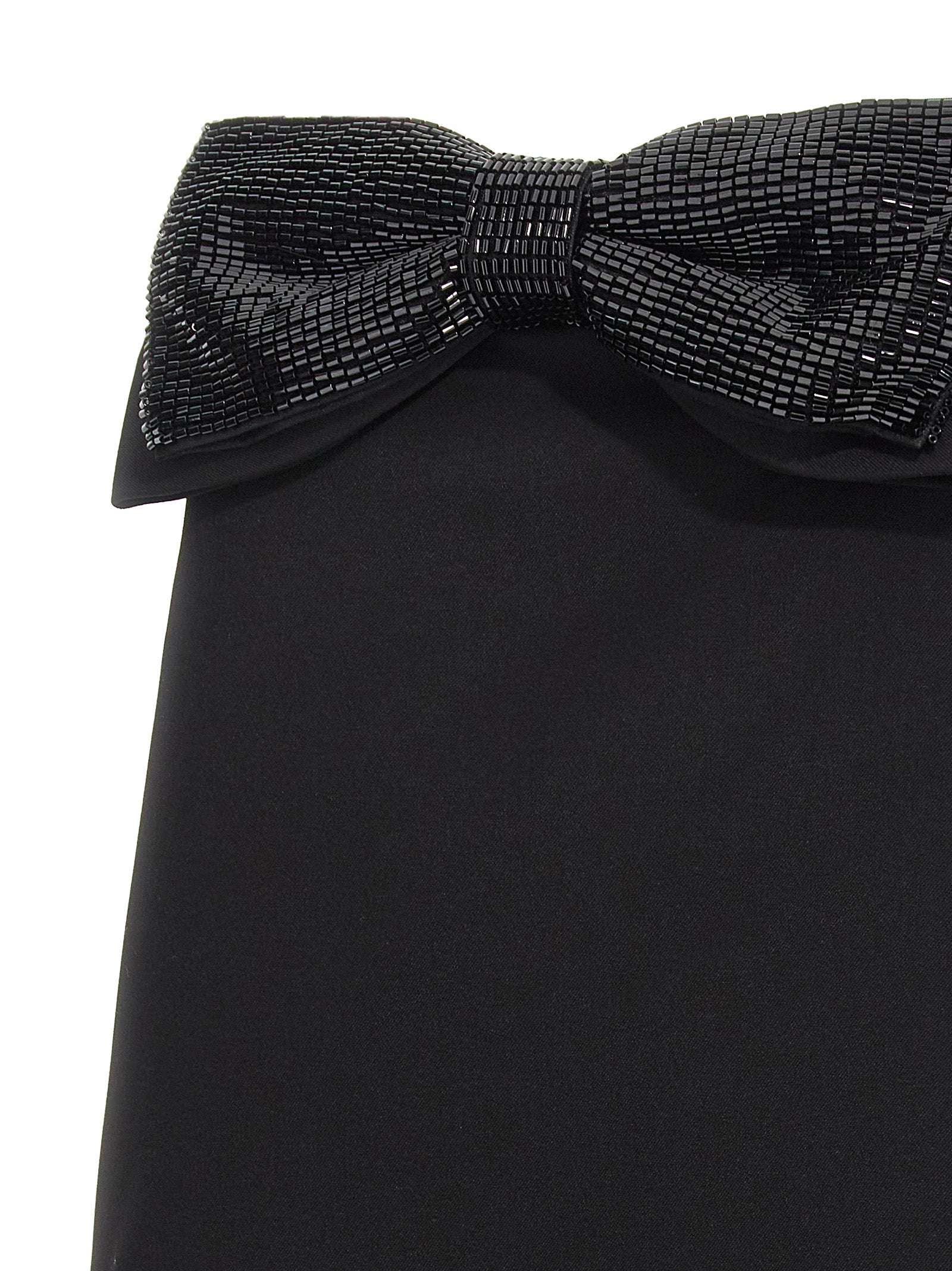 Self-Portrait Black Crepe Bandeau Mini Dress