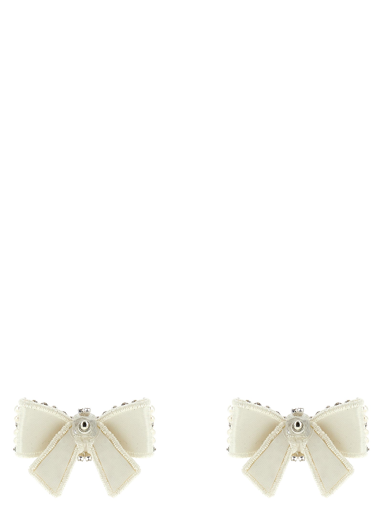 Self-Portrait Self Portrait Pearl Satin Bow Earrings
