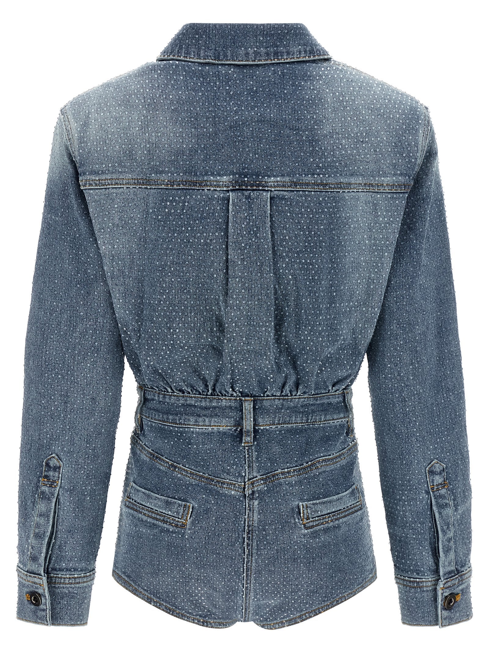 Self-Portrait Self Portrait Rhinestone Denim Jumpsuit