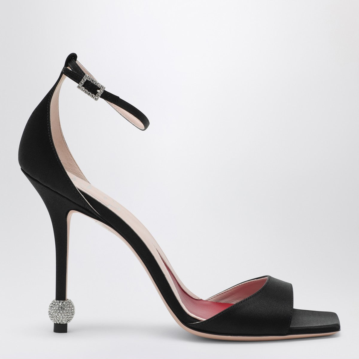 ROGER VIVIER Black sandal with jewelled heel