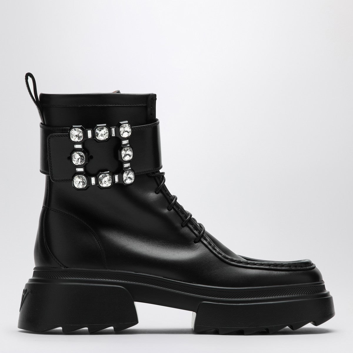 ROGER VIVIER Black leather lace-up boot