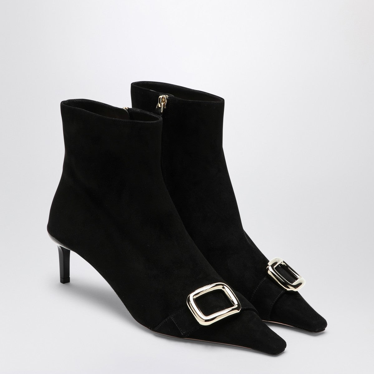 ROGER VIVIER Black Viv Canard suede ankle boots