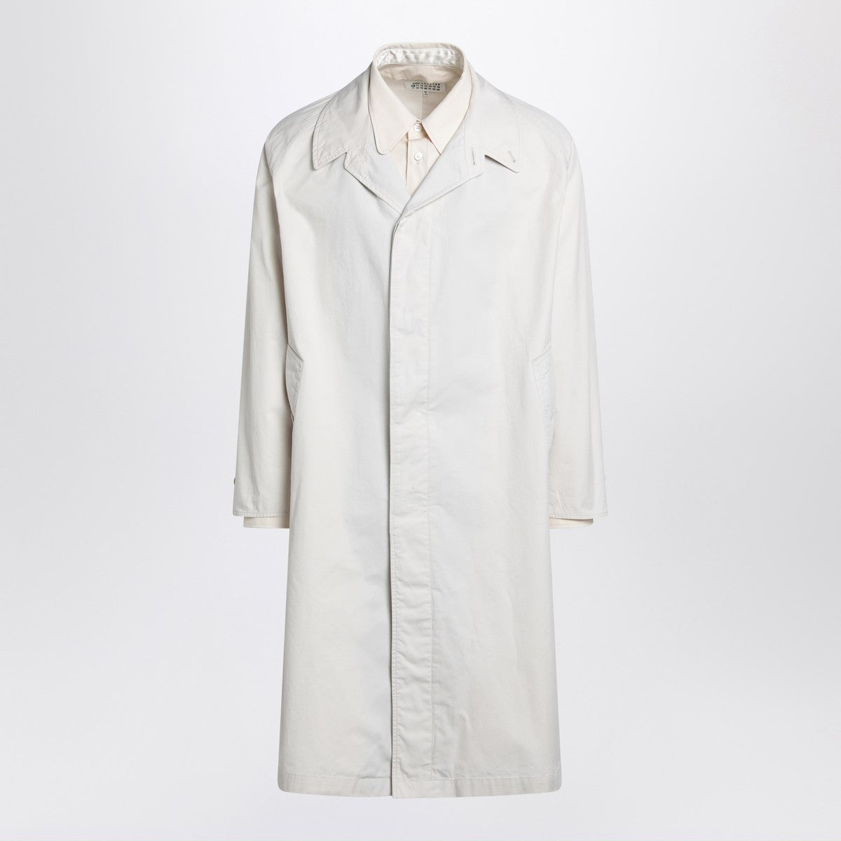 Maison Margiela Single-breasted trench coat ivory in cotton
