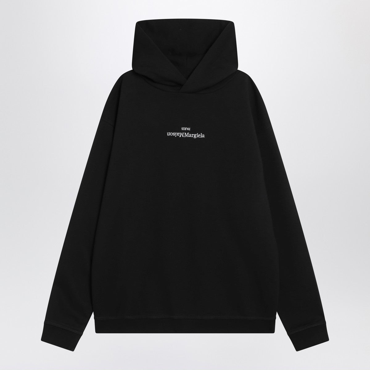 Maison Margiela Black hoodie with reversed logo