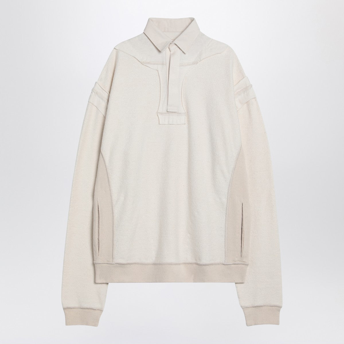 Maison Margiela Distressed-effect ecru sweatshirt