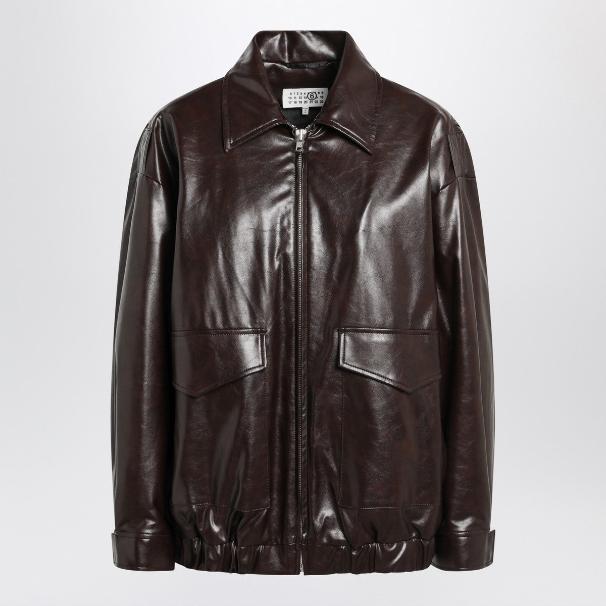 MM6 Maison Margiela Burgundy faux leather jacket