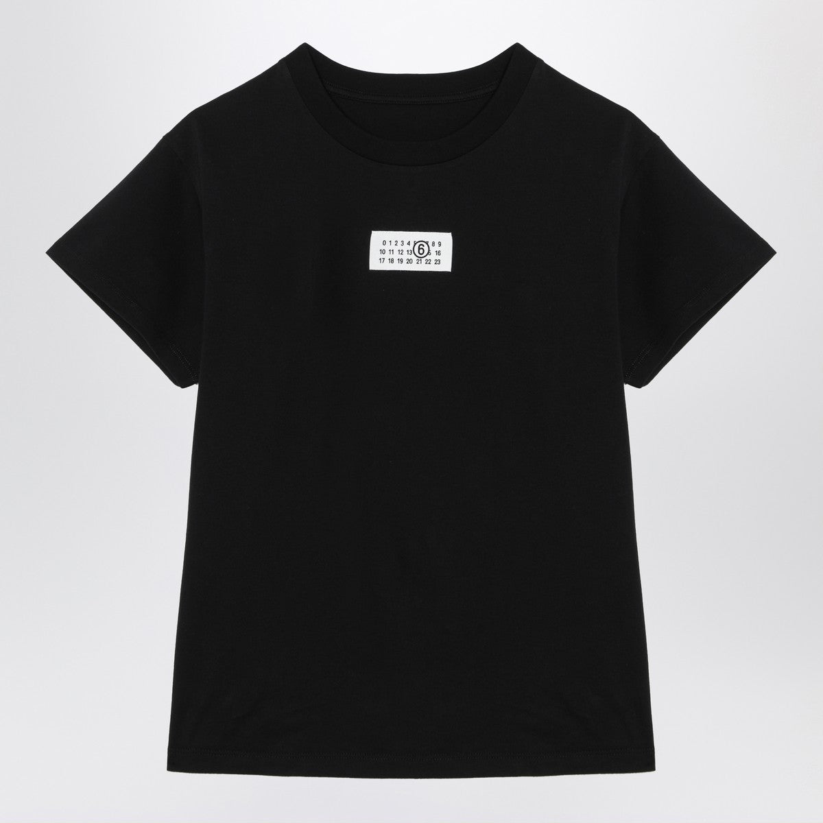 MM6 Maison Margiela Black T-shirt with Numeric Signature