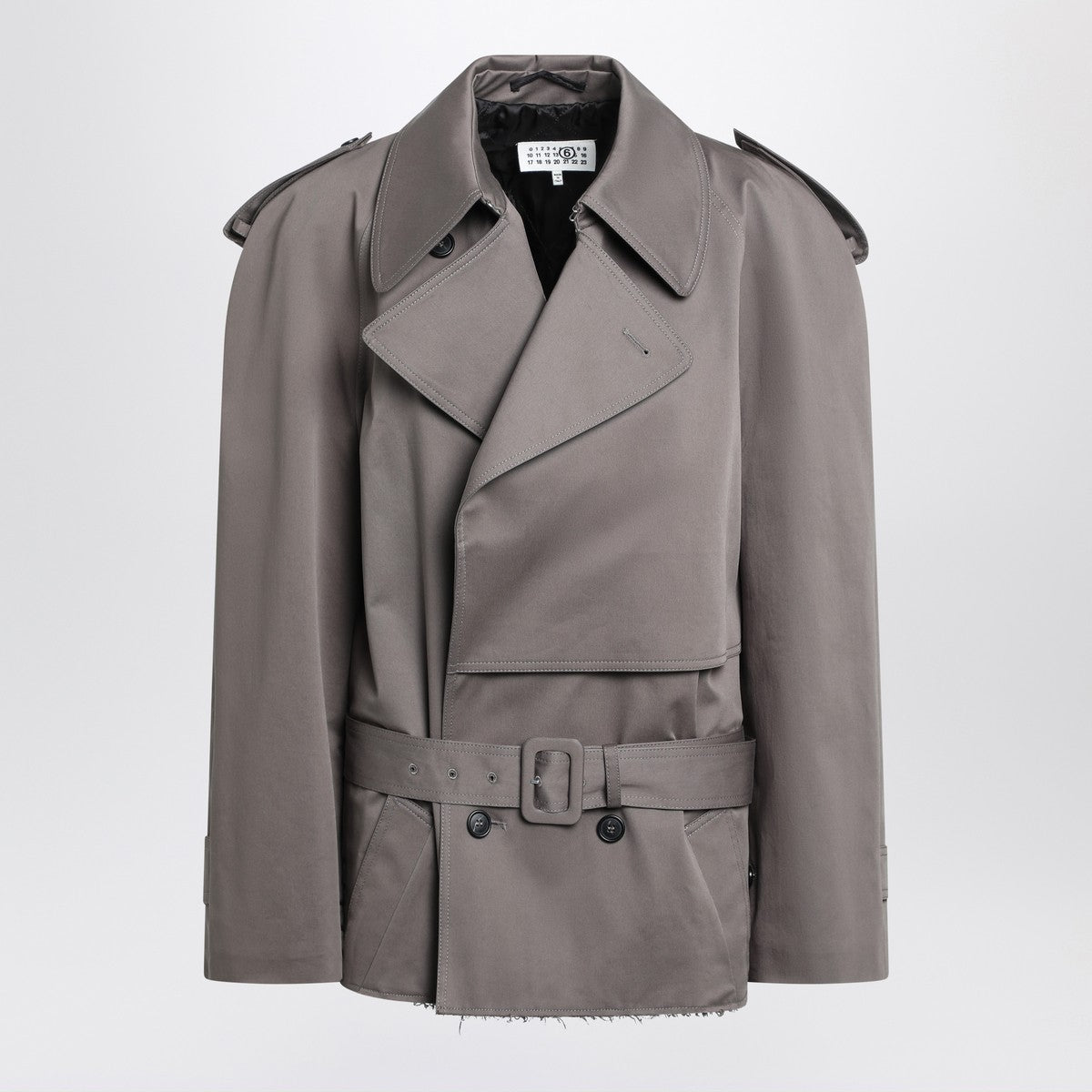 MM6 Maison Margiela Short double-breasted grey trench coat