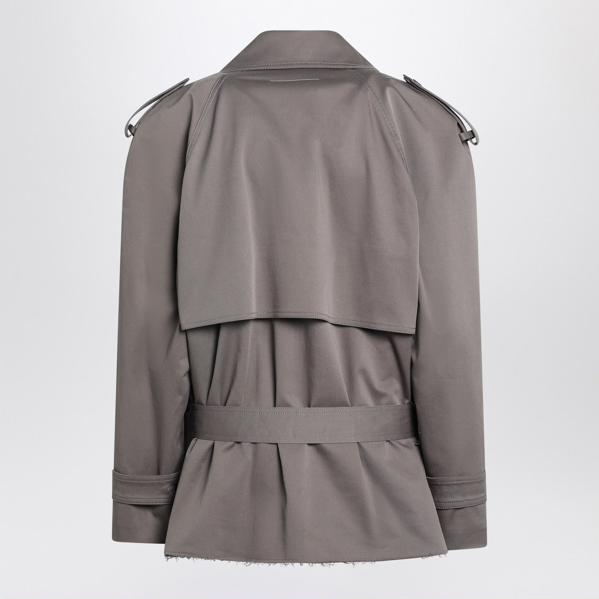 MM6 Maison Margiela Short double-breasted grey trench coat