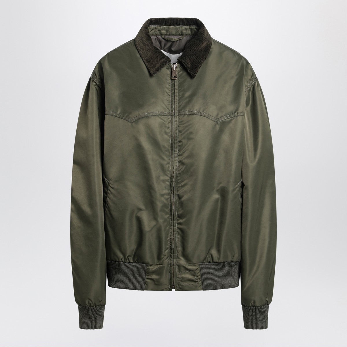 Maison Margiela Khaki green padded nylon bomber jacket