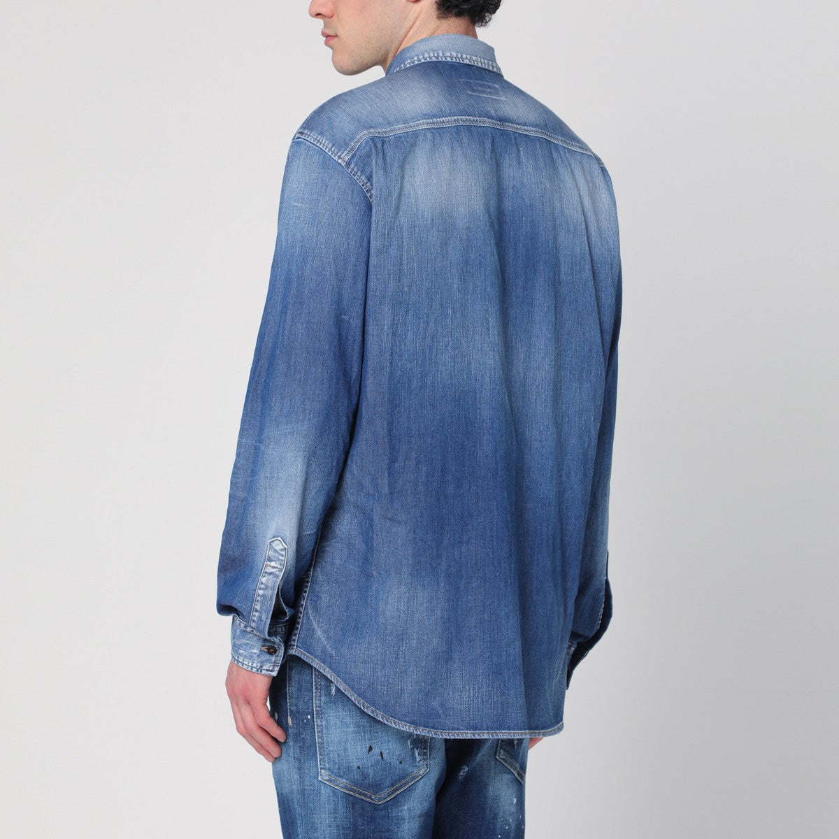 Dsquared2 Blue washed denim shirt