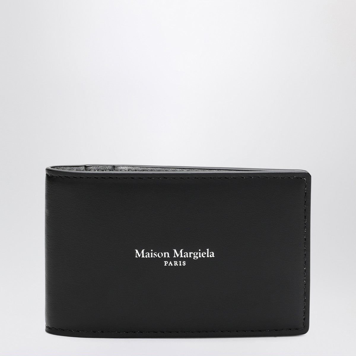 Maison Margiela Black button card holder with logo