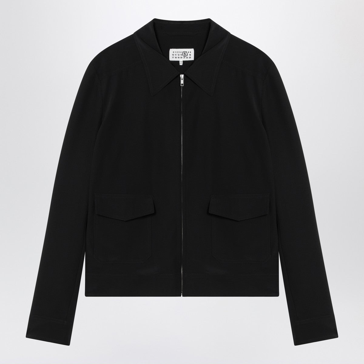MM6 Maison Margiela Black zip-up silk jacket