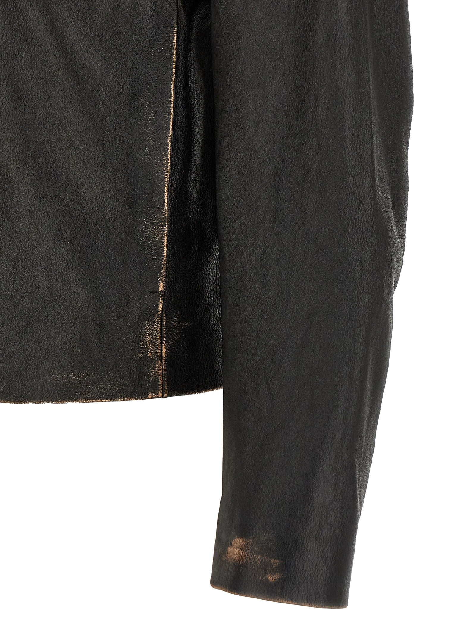 Mm6 Maison Margiela Antiqued Leather Jacket