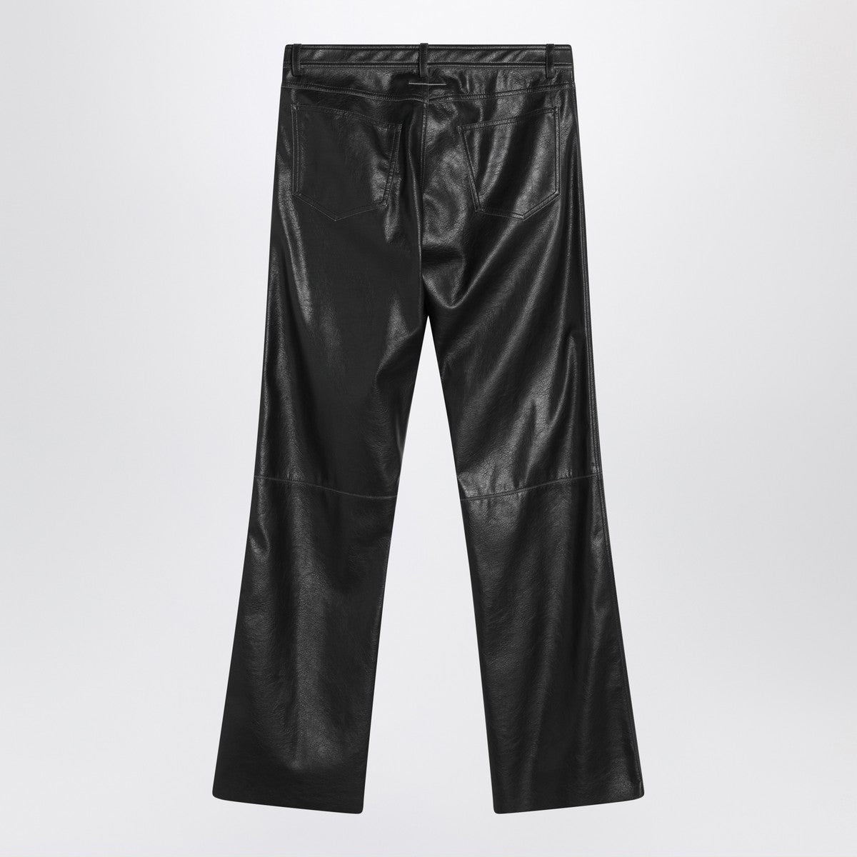 MM6 Maison Margiela Black faux leather trousers
