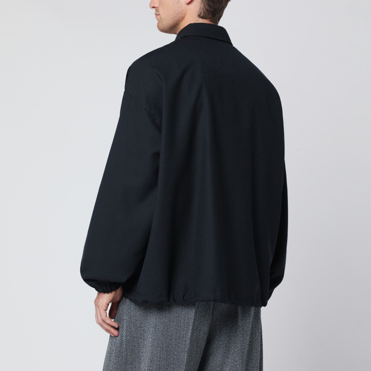 STUDIO NICHOLSON Navy blue wool shirt