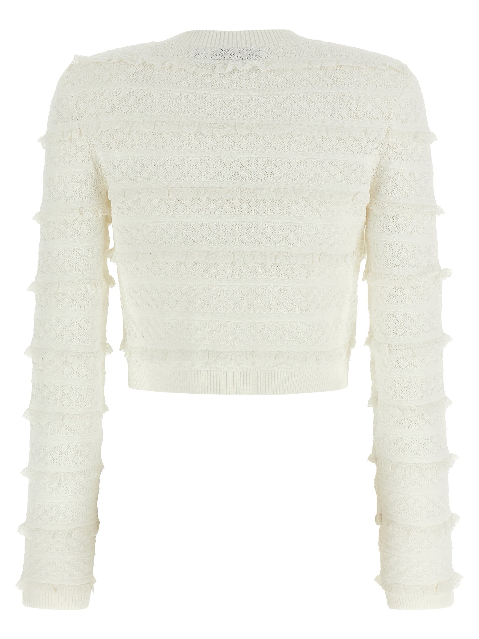 Self-Portrait Pointelle Diamante Cardigan