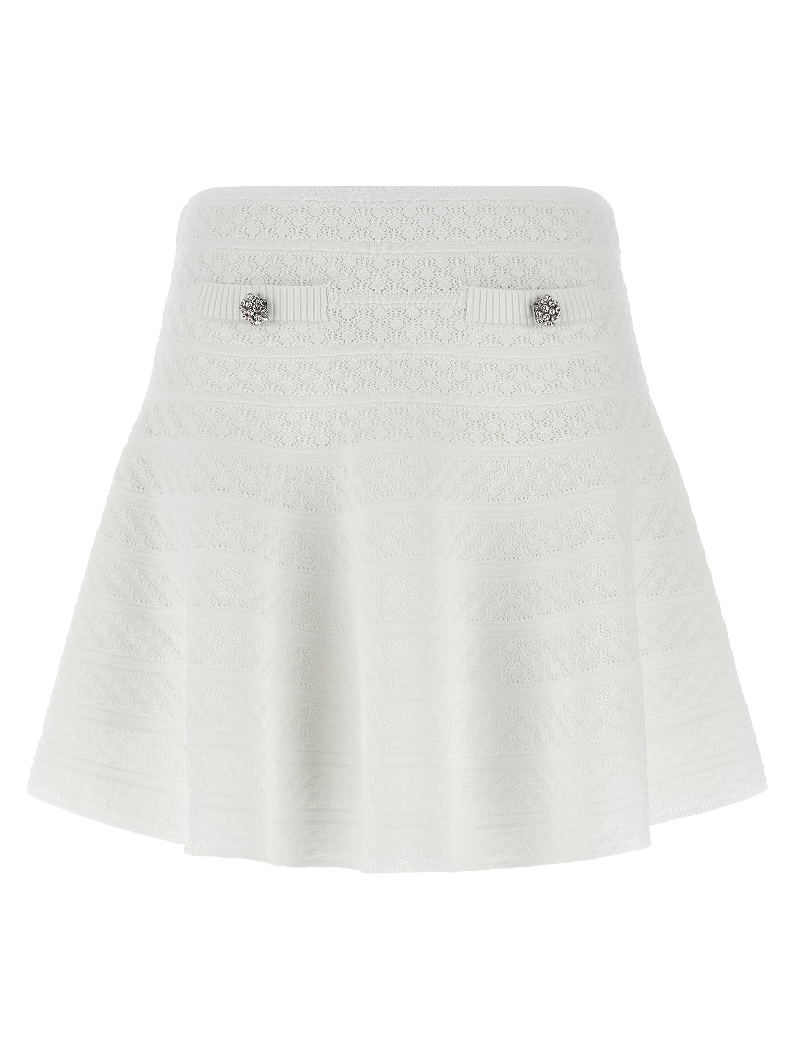 Self-Portrait Pointelle Knit Mini Skirt