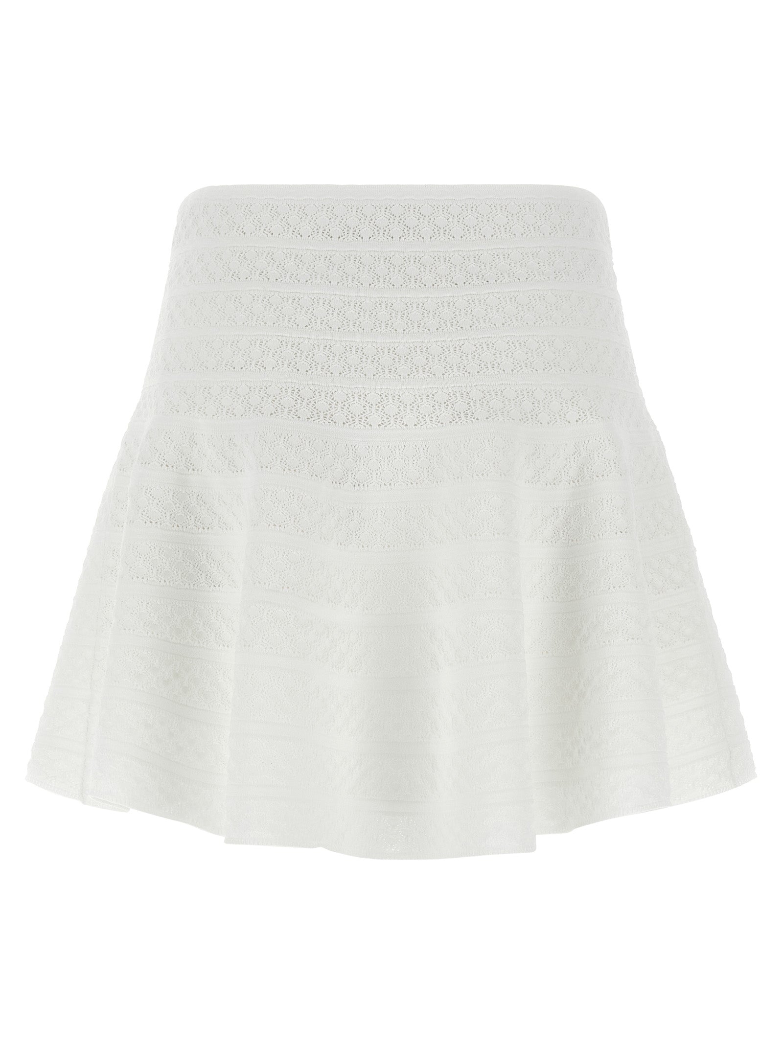 Self-Portrait Pointelle Knit Mini Skirt