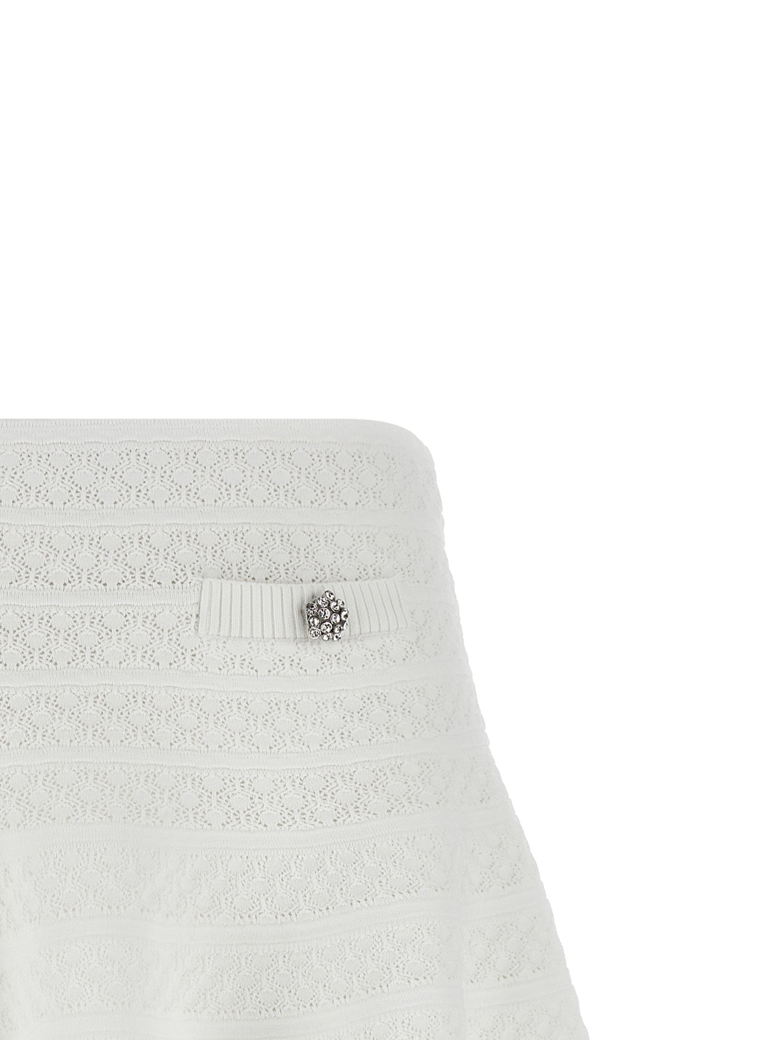 Self-Portrait Pointelle Knit Mini Skirt