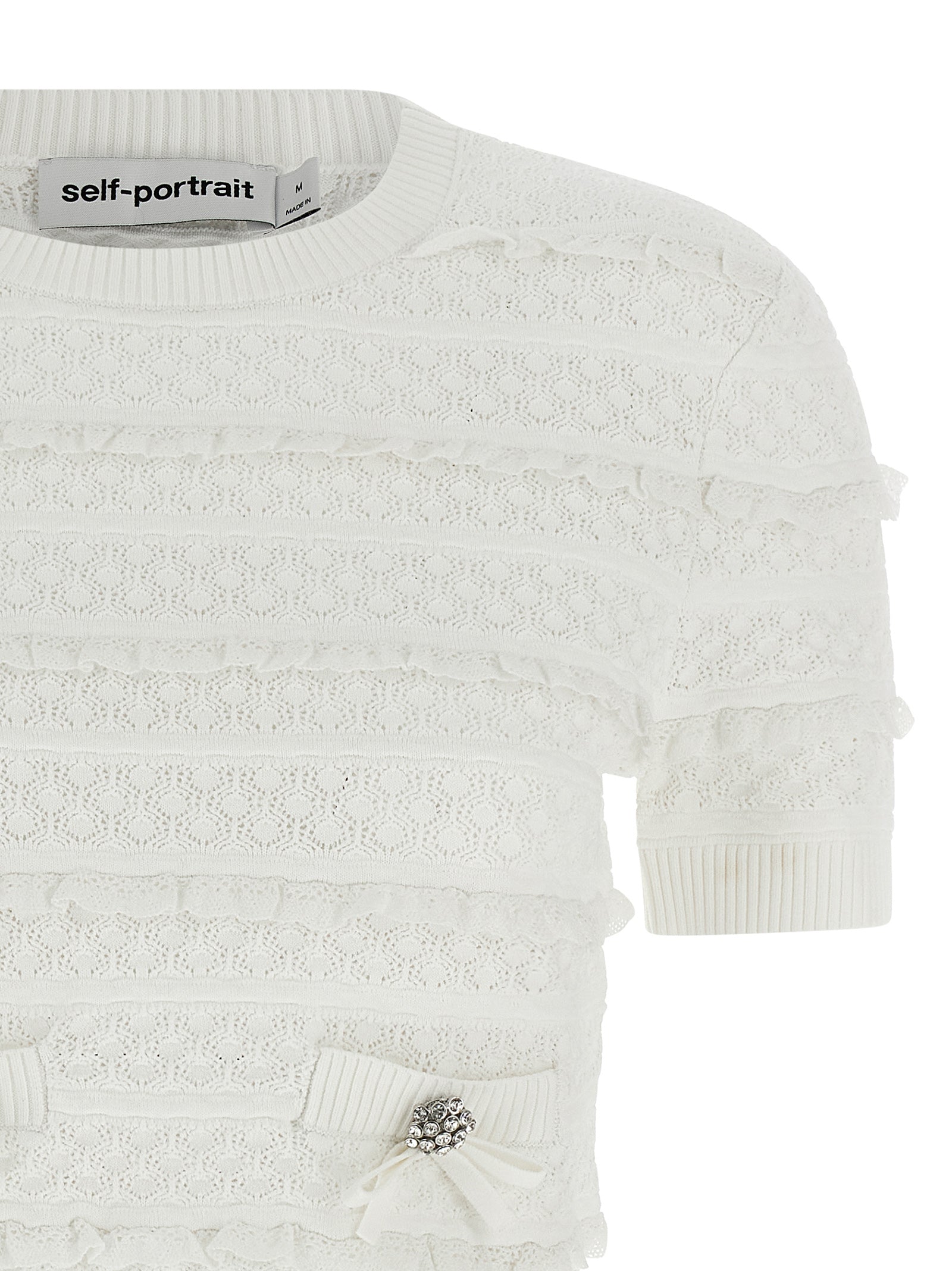 Self-Portrait Pointelle Knit Top
