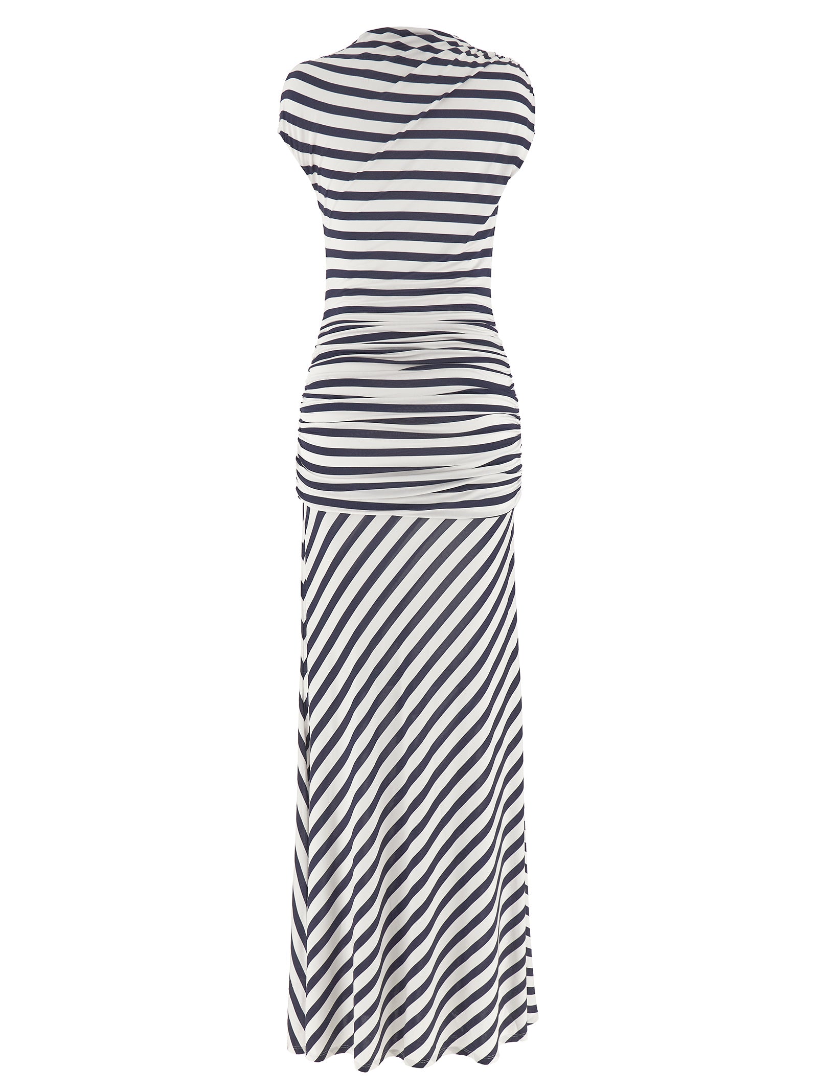 Self-Portrait Navy Stripe Jersey Maxi Dress