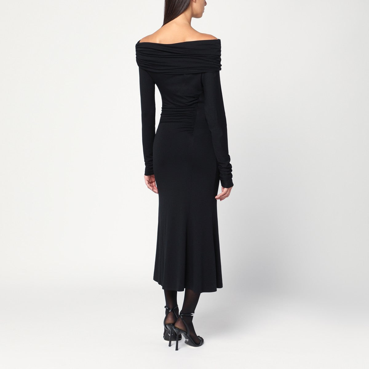 THE ANDAMANE Black Zoe midi dress