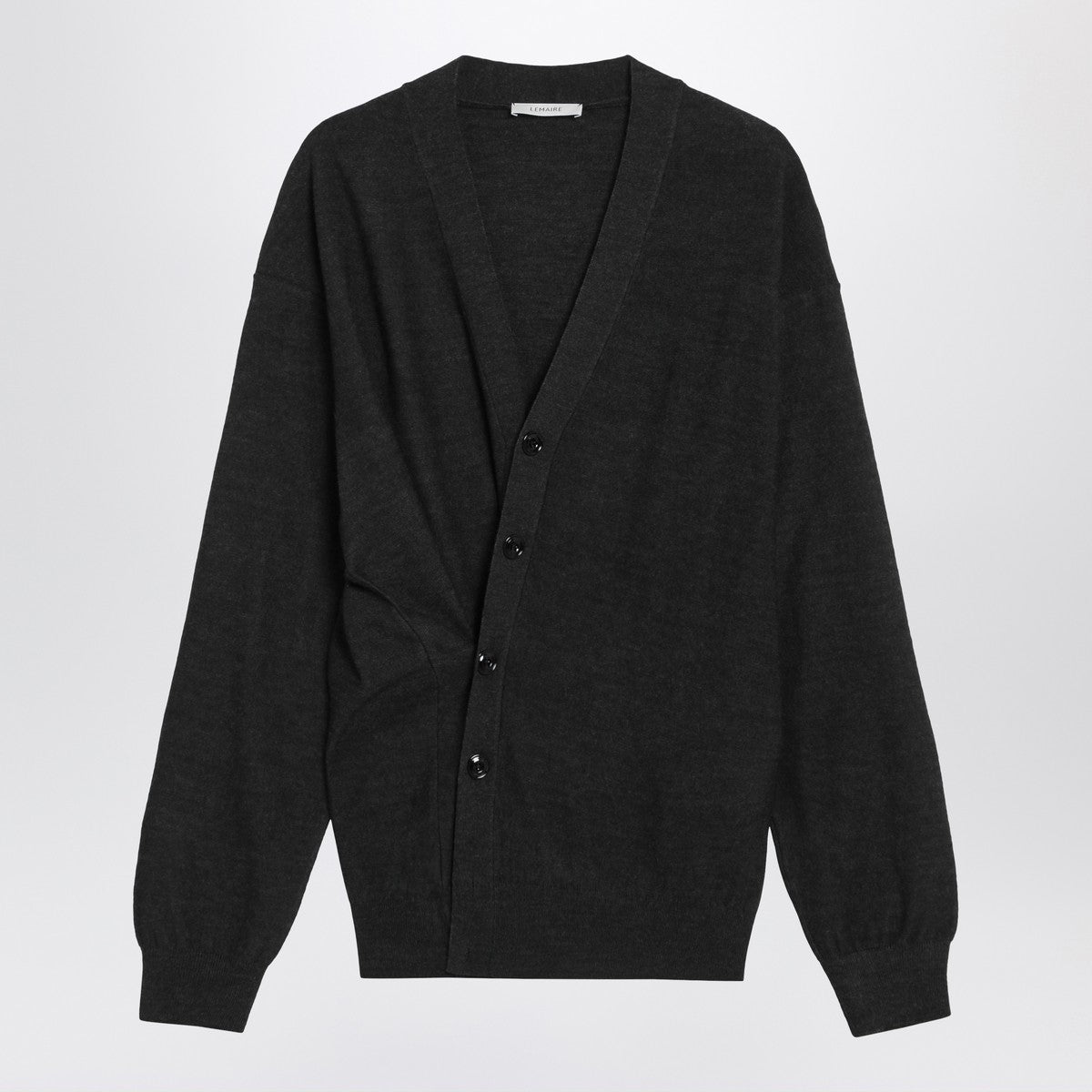 LEMAIRE Charcoal grey wool-blend cardigan