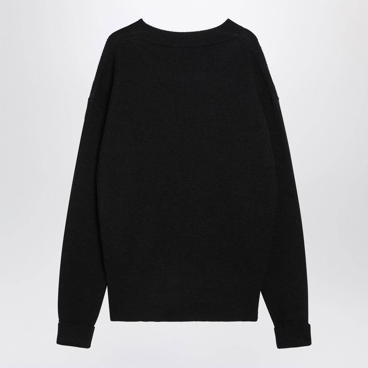 LEMAIRE Black ribbed wool sweater