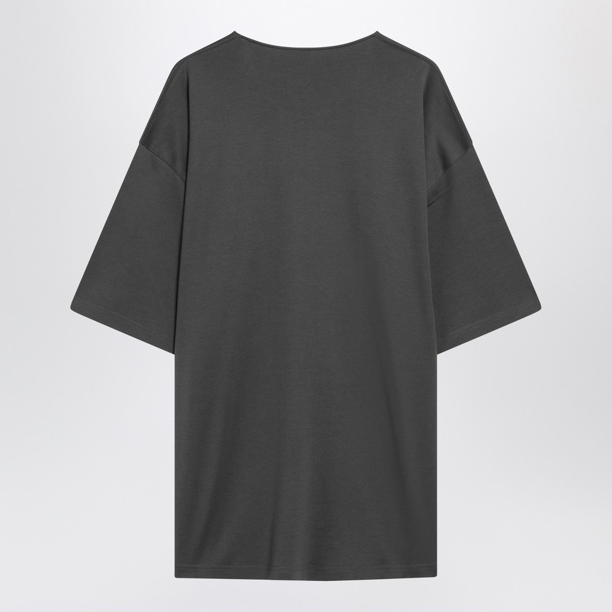 LEMAIRE Charcoal grey cotton and silk T-shirt