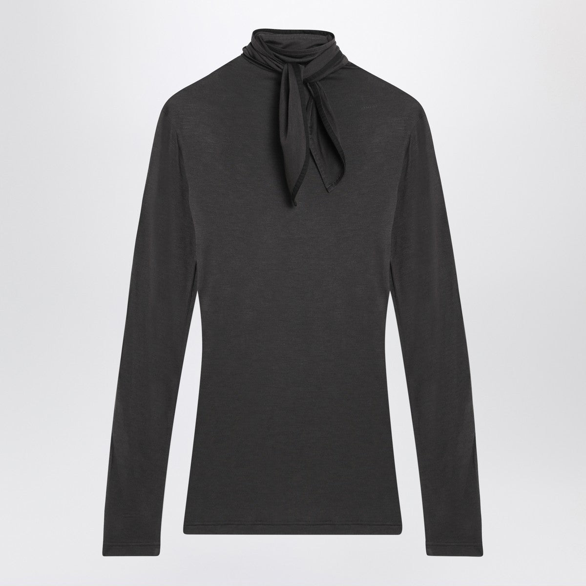 LEMAIRE Grey top with scarf and patches