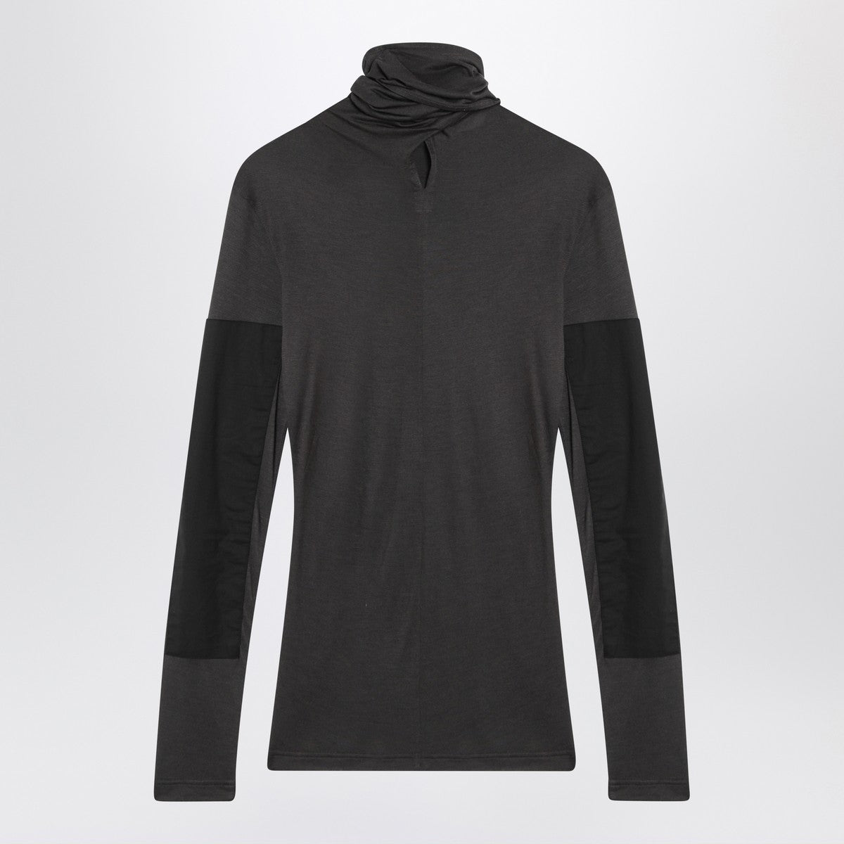 LEMAIRE Grey top with scarf and patches