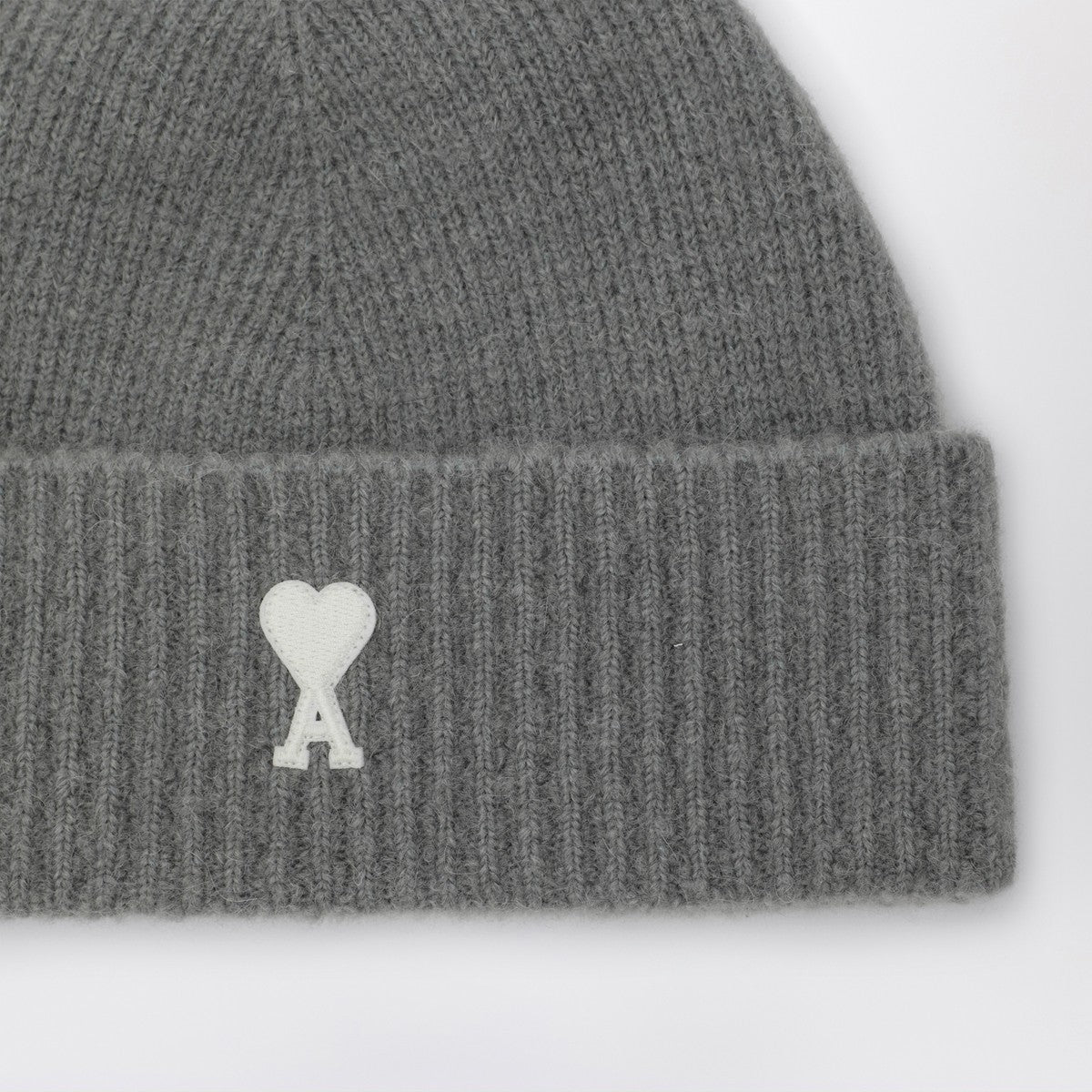 Ami Paris Ami de Coeur grey wool beanie