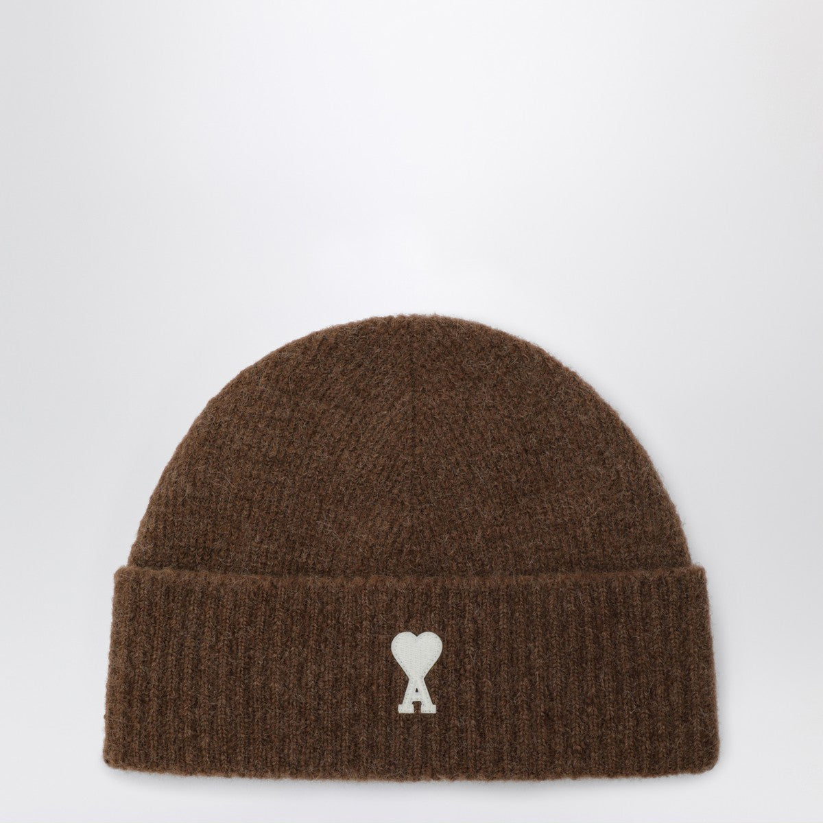Ami Paris Ami de Coeur brown wool beanie