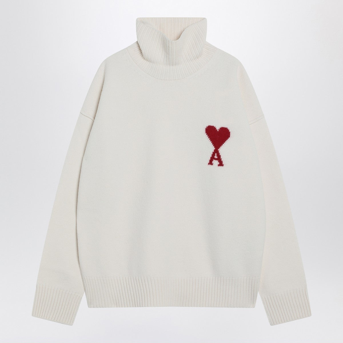 Ami Paris White Ami De Coeur turtleneck sweater