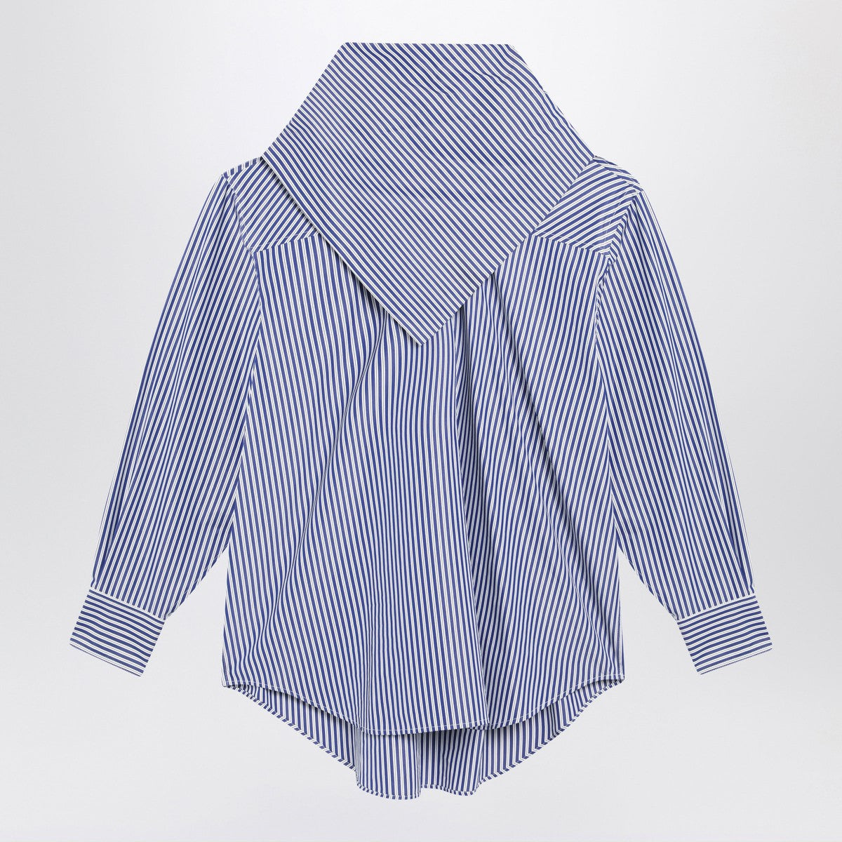 Ami Paris Blue striped poplin shirt with scarf