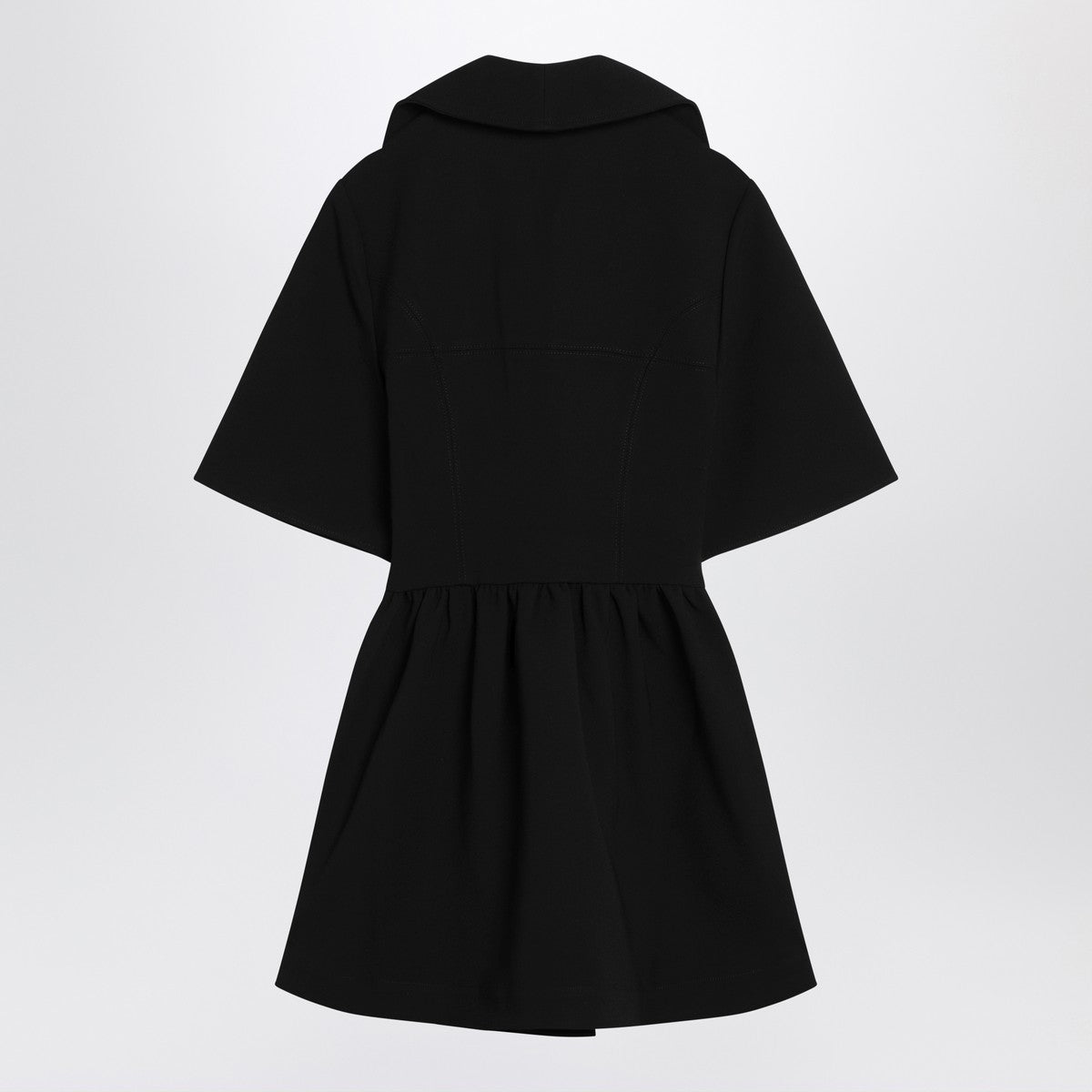 GANNI Black mini dress in crêpe