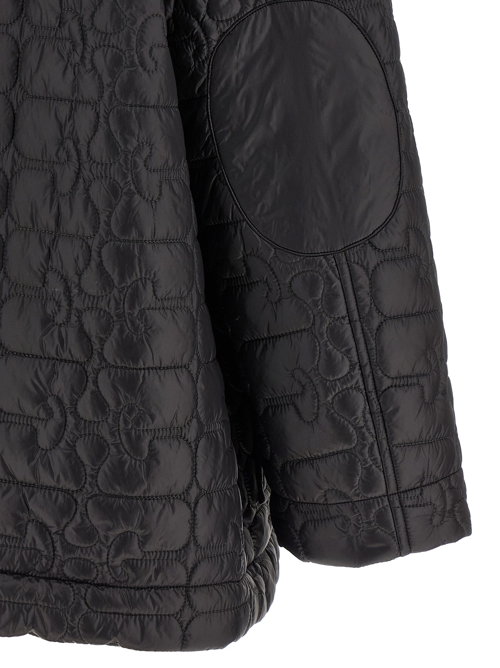 Ganni Black Shiny Quilt Midi Jacket