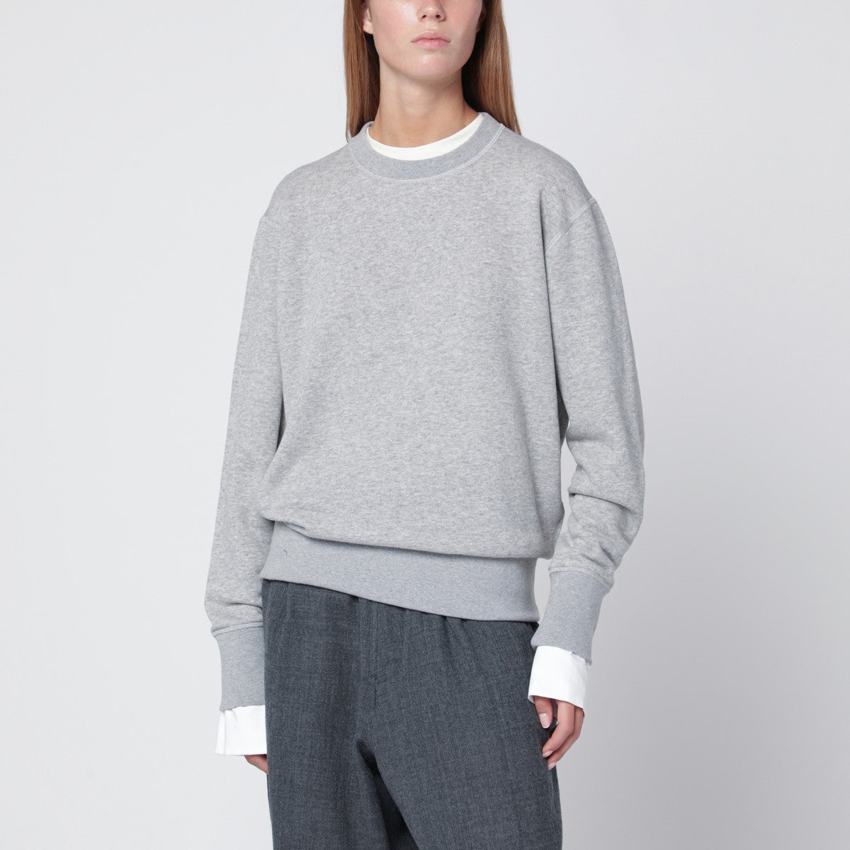DARKPARK Grey melange cashmere blend sweatshirt