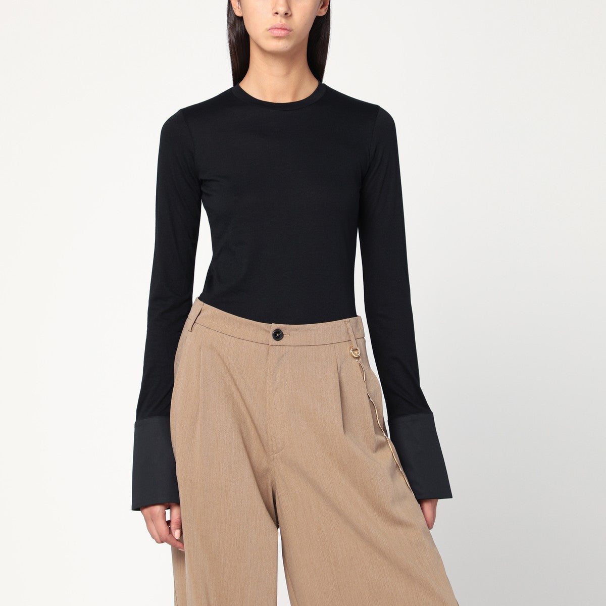 DARKPARK Nora black top with shirt cuffs