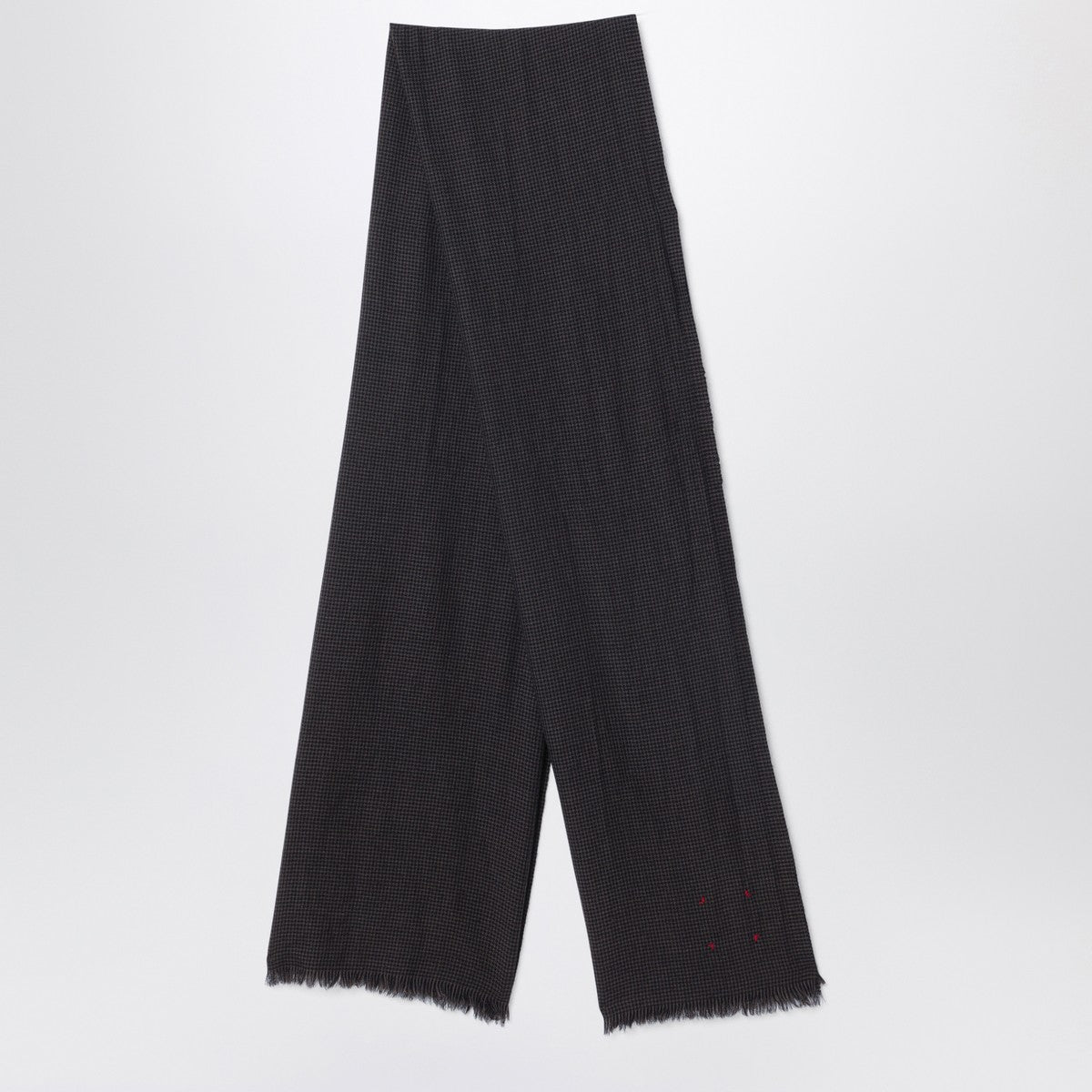 Destin Black/beige check wool scarf