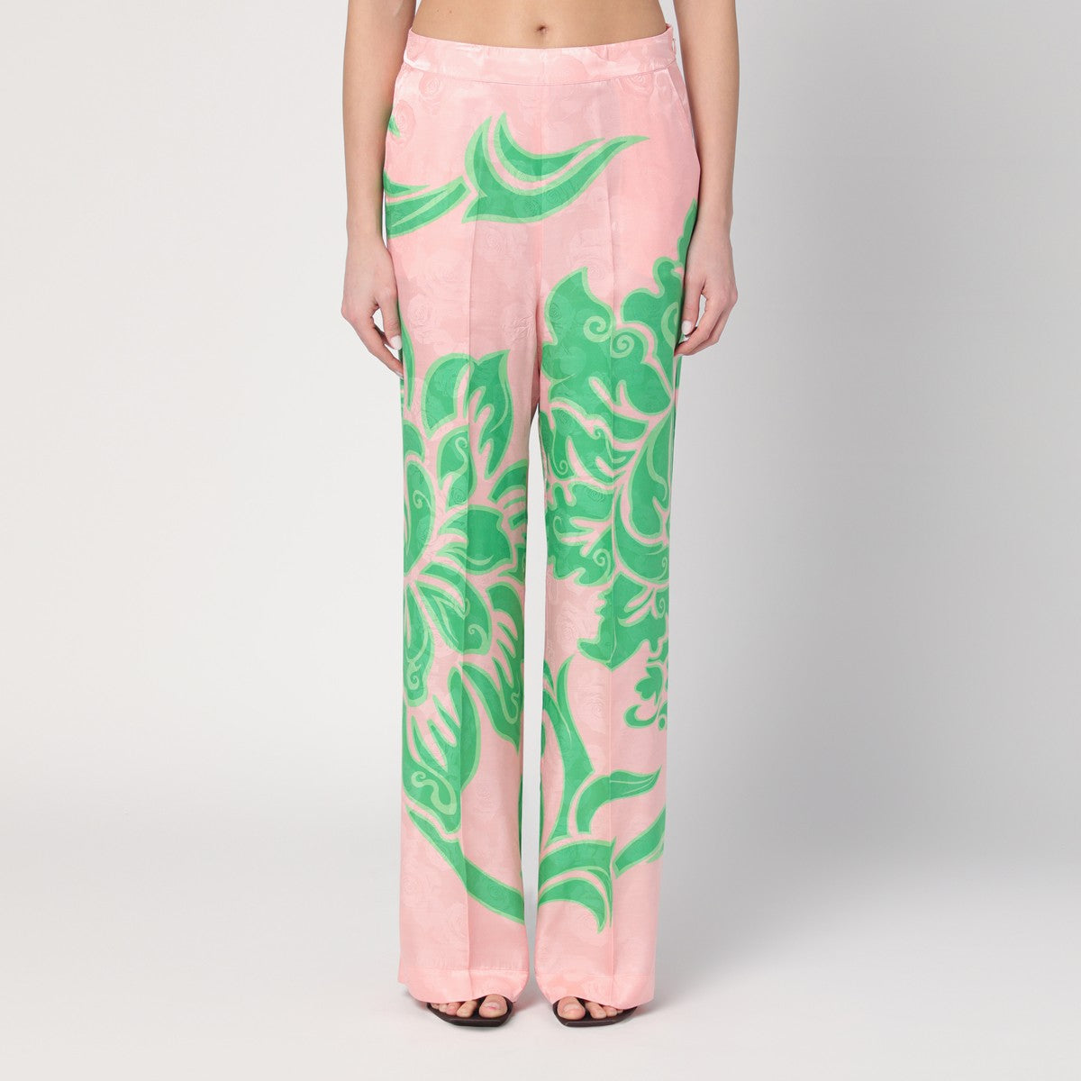 ETRO Wide printed trousers in silk blend