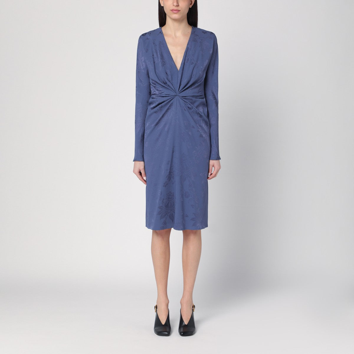 ETRO Jacquard-effect dress in cornflower blue