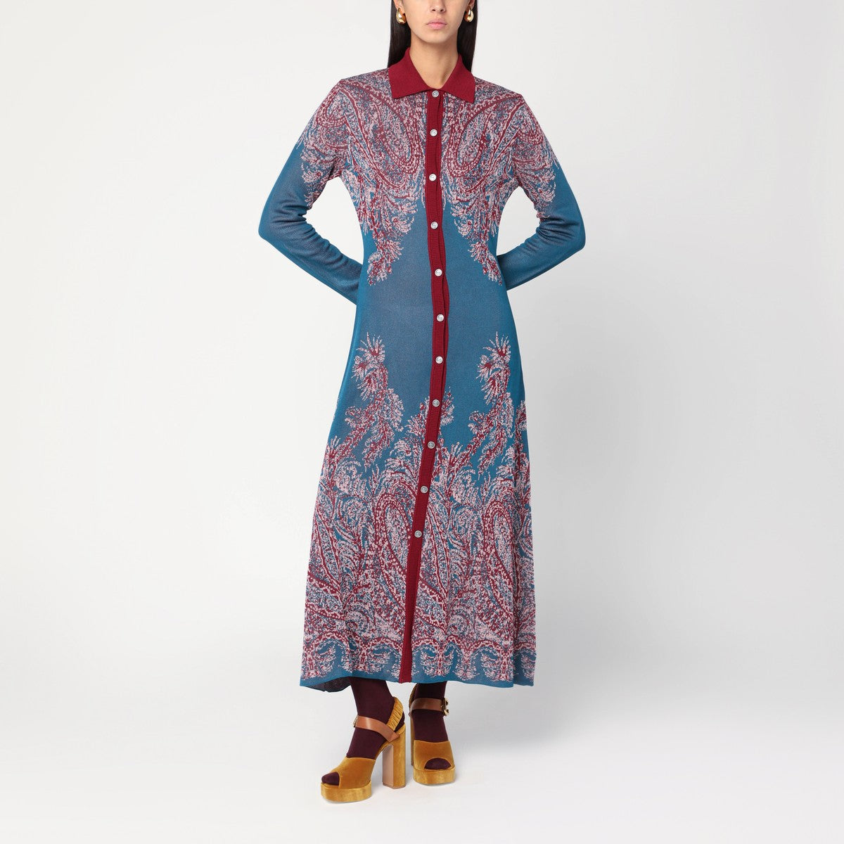 ETRO Multicolored cardigan long dress