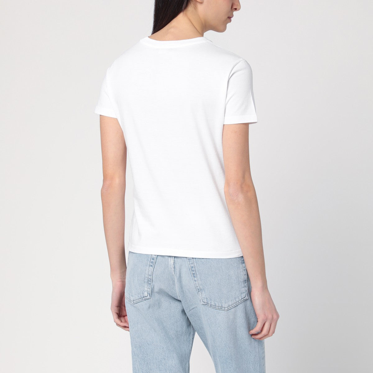 ETRO white T-shirt with logo embroidery